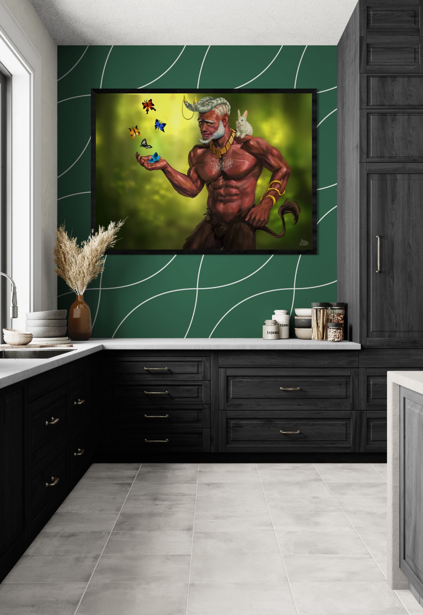 Goat Man the Peacemaker - Giclee Print - Digital Painting - Shaneinvasion