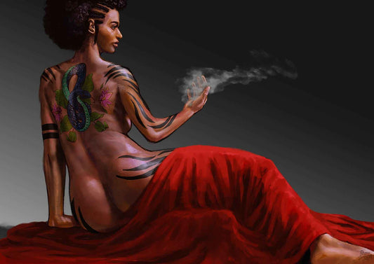 Serpent - Unique Black Nude Art - Shaneinvasion Art Prints