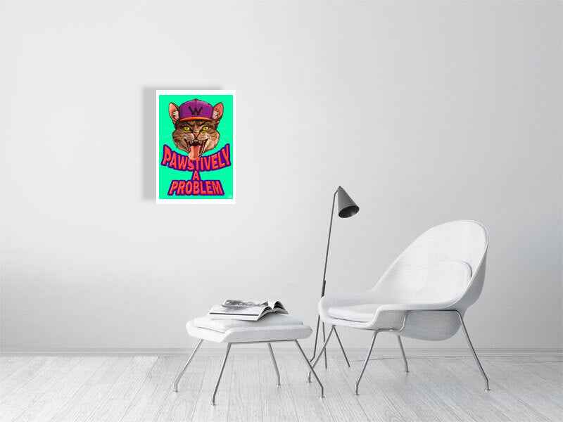 Pawstively A Problem – Sassy Cat Giclée Art
