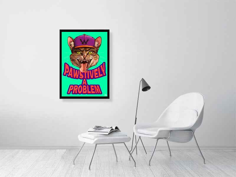 Pawstively A Problem – Sassy Cat Giclée Art
