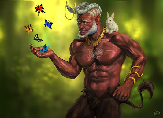 Goat Man the Peacemaker - Giclee Print - Digital Painting - Shaneinvasion